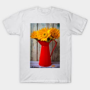 Orange Pitcher With Bouquet Of Sunflowers T-Shirt